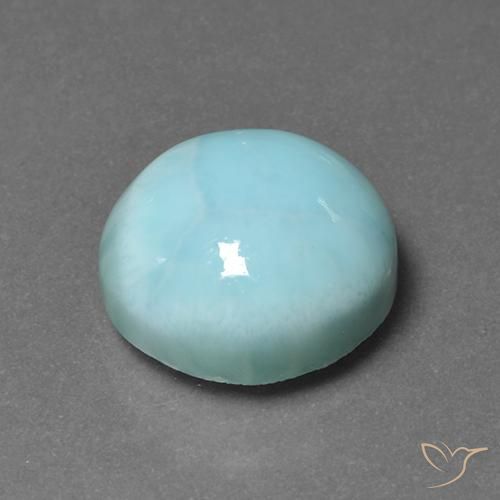 Larimar Azul claro Natural 6.92ct, Redondo, Opaco