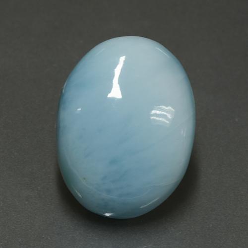 Larimar azul natural 7,62ct, corte oval, opaco