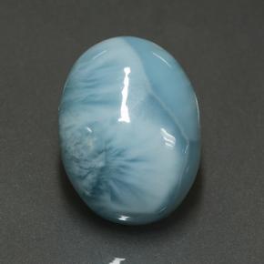 Larimar azul natural 8,88ct, corte oval, opaco