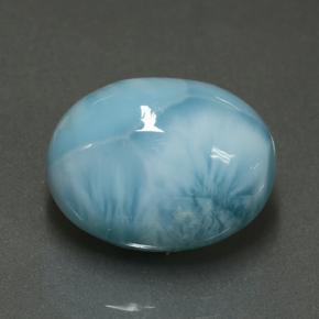 Larimar azul natural 8,88ct, corte oval, opaco
