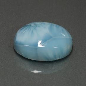 Larimar azul natural 8,88ct, corte oval, opaco