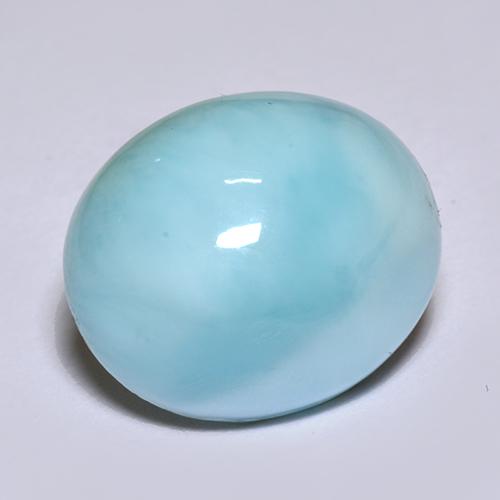 Larimar azul natural 5,63ct, corte oval, opaco