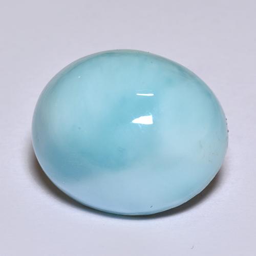 Larimar azul natural 5,63ct, corte oval, opaco