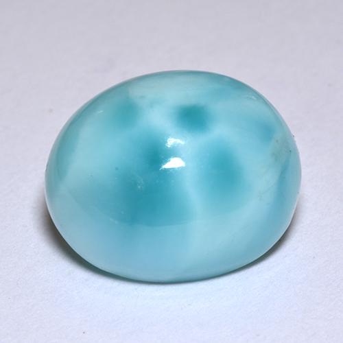 Larimar azul natural 4,78ct, corte oval, opaco