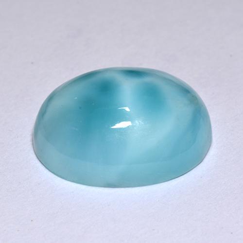 Larimar azul natural 4,78ct, corte oval, opaco