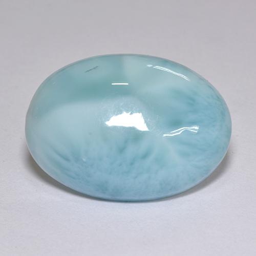 Larimar azul natural 9,39ct, corte oval, opaco