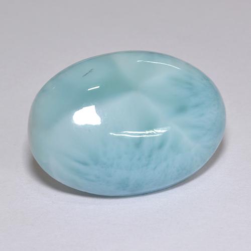 Larimar azul natural 9,39ct, corte oval, opaco