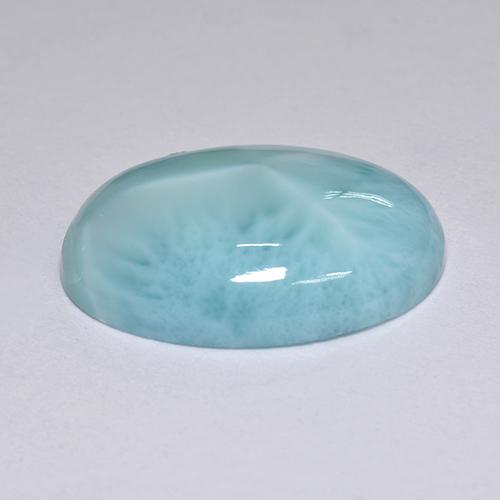 Larimar azul natural 9,39ct, corte oval, opaco