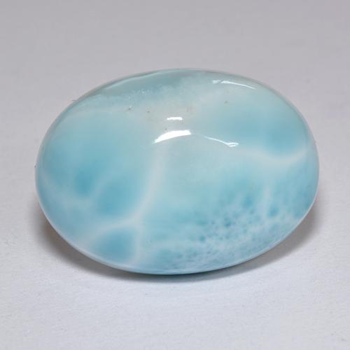Larimar azul natural 12,89ct, corte oval, opaco