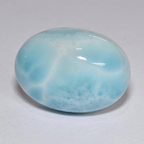 Larimar azul natural 12,89ct, corte oval, opaco