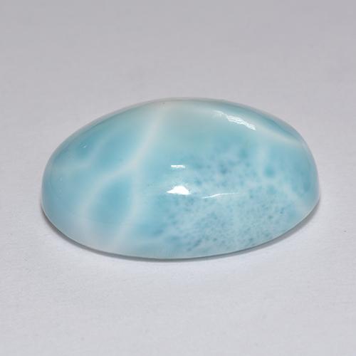 Larimar azul natural 12,89ct, corte oval, opaco