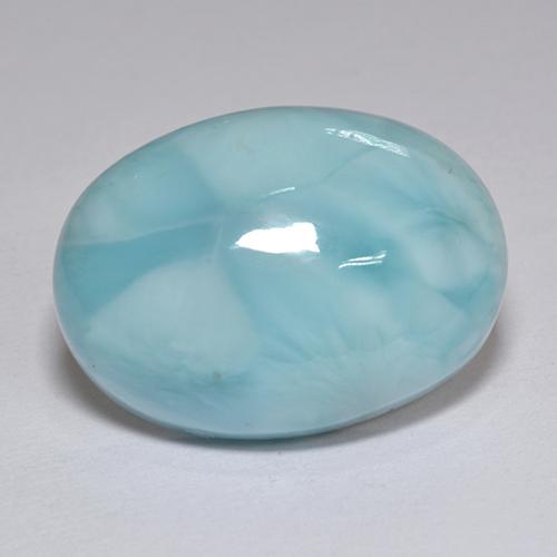 Larimar Azul Natural 13.07ct, Corte Oval, Opaco