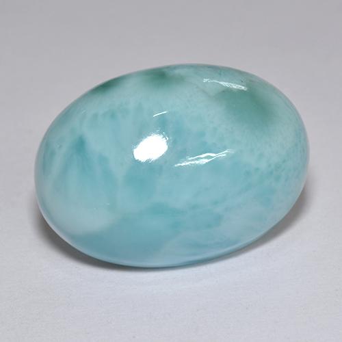 Larimar azul natural 12,10ct, corte oval, opaco