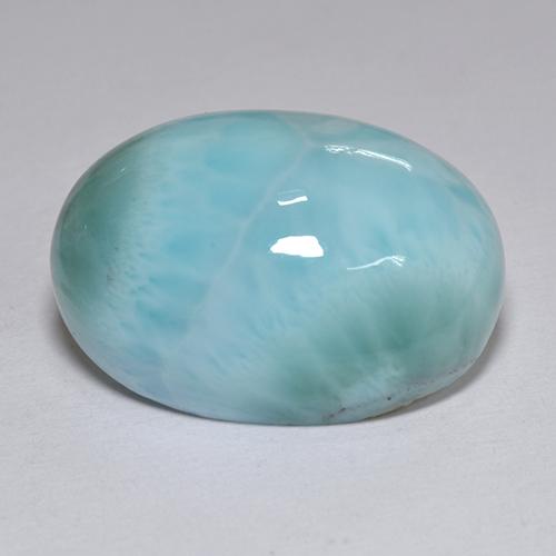 Larimar azul natural 11,22ct, corte oval, opaco