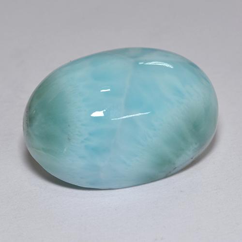 Larimar azul natural 11,22ct, corte oval, opaco