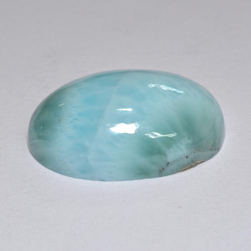 Larimar azul natural 11,22ct, corte oval, opaco