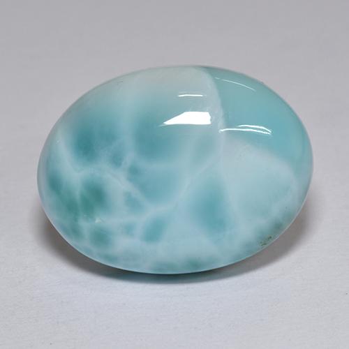 Larimar azul natural 8,82ct, corte oval, opaco
