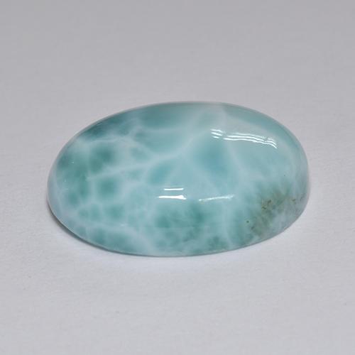 Larimar azul natural 8,82ct, corte oval, opaco