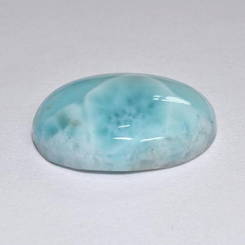 Larimar azul natural 7,36ct, corte oval, opaco