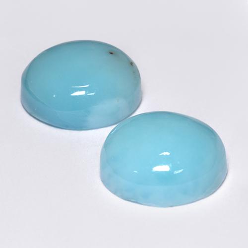 Pedras preciosas de larimar turquesa natural de 7,23 ct, corte redondo, opaco