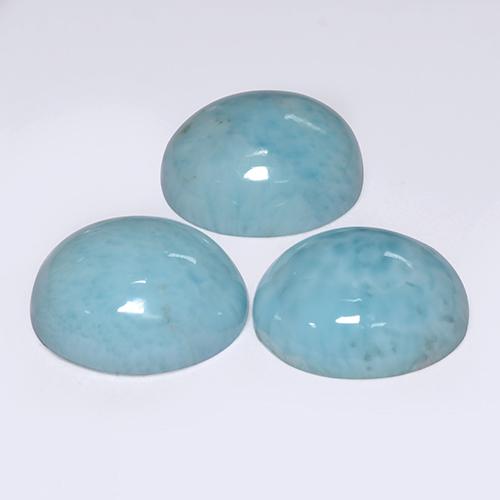 Pedras preciosas de larimar azul natural de 9,93 ct, corte redondo, opaco