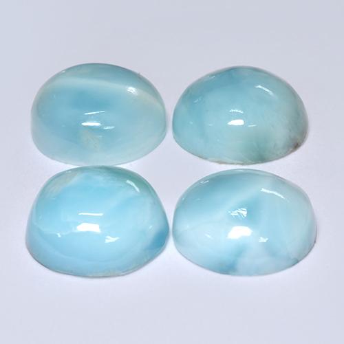Pedras preciosas de larimar turquesa natural de 14,19 ct, corte redondo, opaco