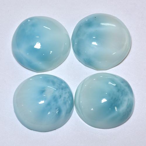 Pedras preciosas de larimar turquesa natural de 12,18 ct, corte redondo, opaco