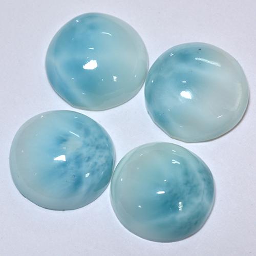 Pedras preciosas de larimar turquesa natural de 12,18 ct, corte redondo, opaco