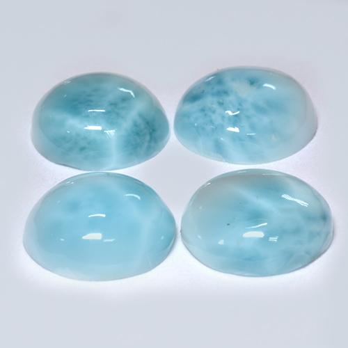Pedras preciosas de larimar turquesa natural de 12,18 ct, corte redondo, opaco