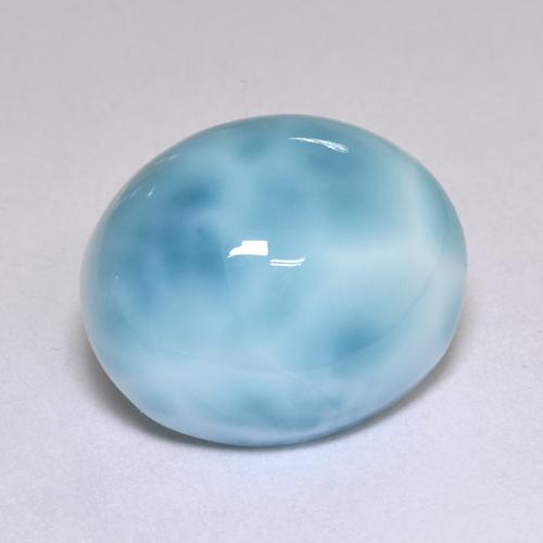 Larimar azul natural 5,05ct, corte oval, opaco
