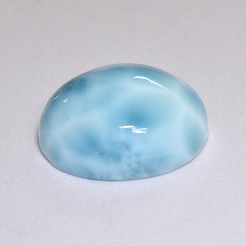 Larimar azul natural 5,05ct, corte oval, opaco