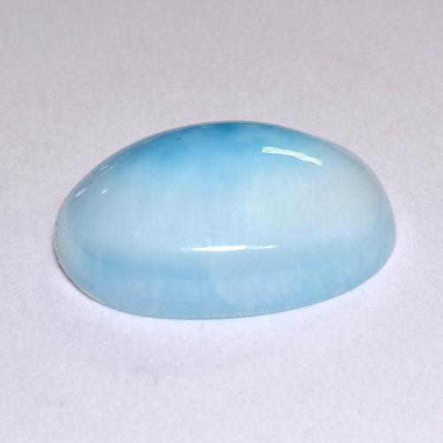 Larimar azul natural 5,51ct, corte oval, translúcido