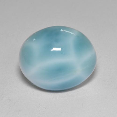 Larimar azul natural 4,77ct, corte oval, opaco