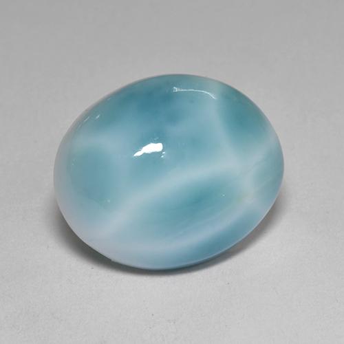 Larimar azul natural 4,77ct, corte oval, opaco