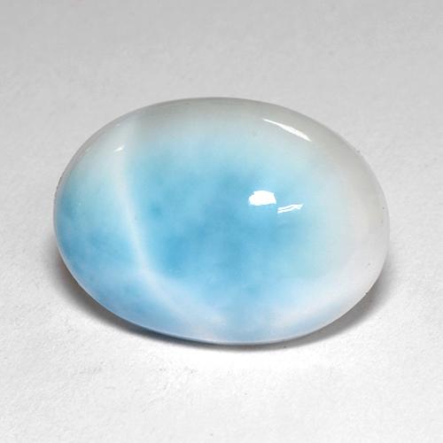 Larimar azul natural 4,91ct, corte oval, opaco