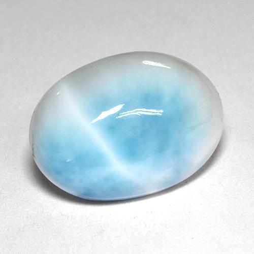 Larimar azul natural 4,91ct, corte oval, opaco