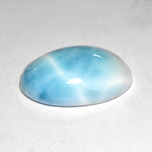 Larimar azul natural 4,91ct, corte oval, opaco