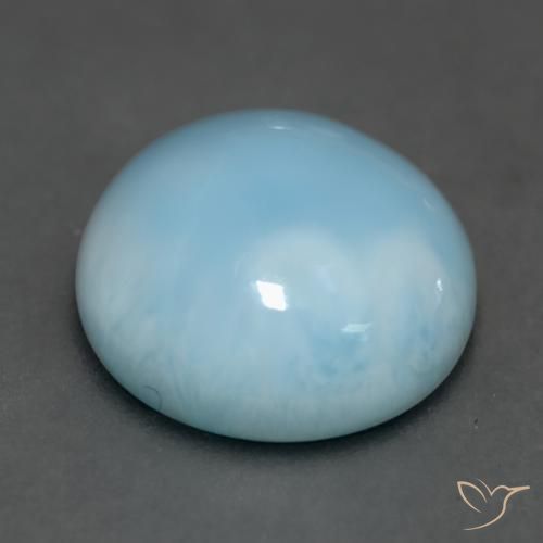 Larimar Aqua Blue Natural 6.20ct, Redondo, Translúcido