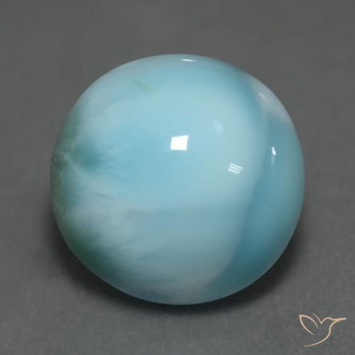 6.33ct Natural Verde Azul Brilhante Larimar, Redondo, Opaco
