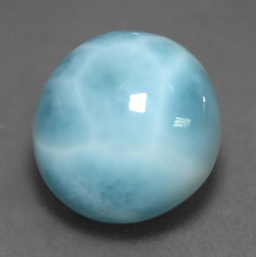 Larimar Azul claro verde Natural 5.77ct, Corte Redondo, Opaco