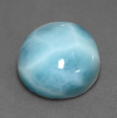 Larimar Azul claro verde Natural 5.77ct, Corte Redondo, Opaco