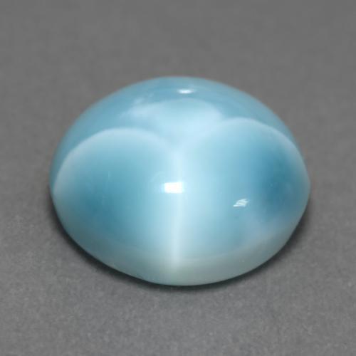 Larimar azul natural 6,39ct, corte redondo, opaco