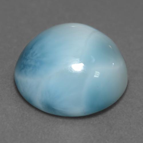 Larimar azul natural 6,54ct, corte redondo, opaco