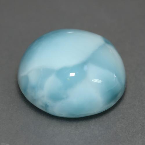 Larimar azul natural 7,07ct, corte redondo, opaco