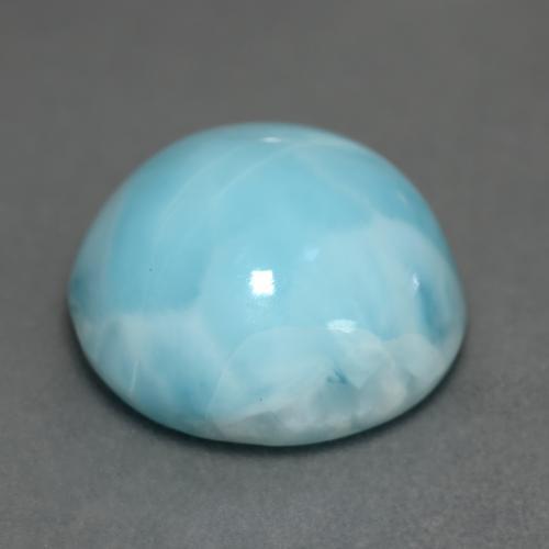 Larimar azul natural 6,64ct, corte redondo, opaco