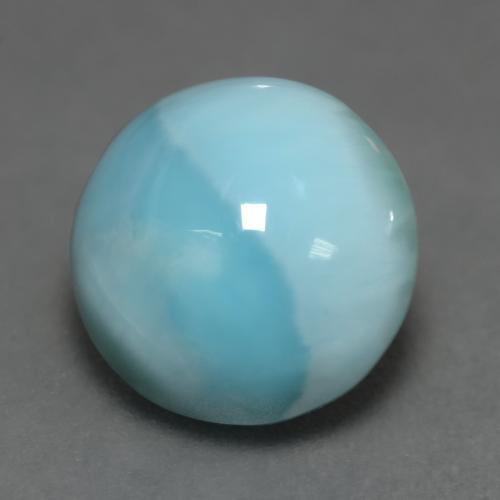 Larimar azul natural 6,45ct, corte redondo, opaco