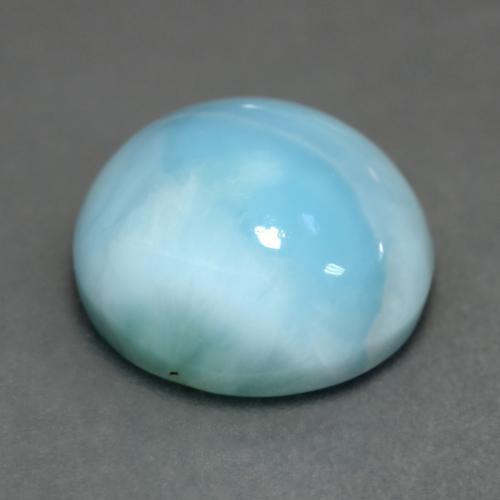 Larimar azul natural 6,45ct, corte redondo, opaco