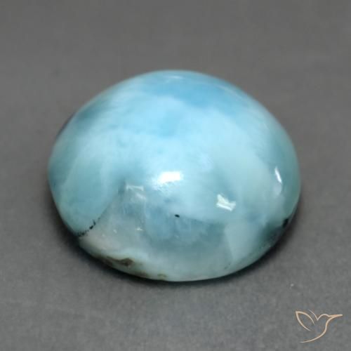 Larimar Azul claro Natural 6.50ct, Redondo, Opaco