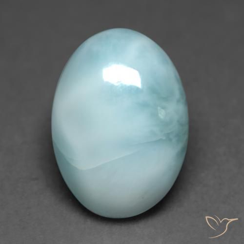 Larimar Azul claro verde Natural 4.97ct, oval, Translúcido