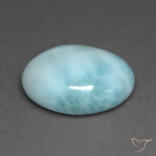 Larimar Azul claro verde Natural 4.97ct, oval, Translúcido